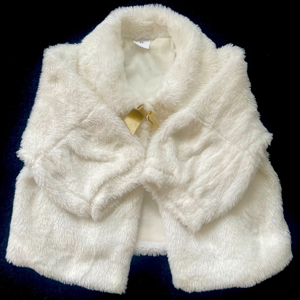 Fuzzy white jacket. Perfect for a fashion statement.